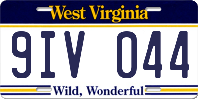 WV license plate 9IV044