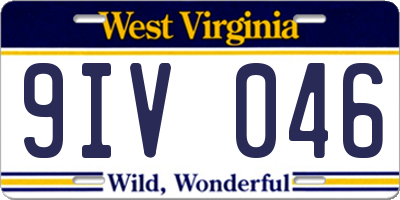 WV license plate 9IV046
