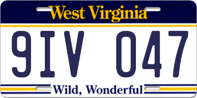 WV license plate 9IV047