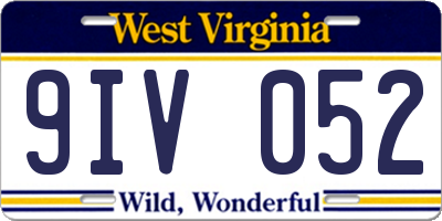 WV license plate 9IV052