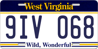WV license plate 9IV068