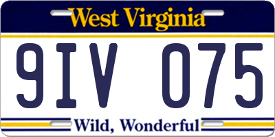 WV license plate 9IV075