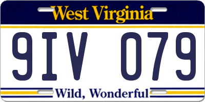 WV license plate 9IV079