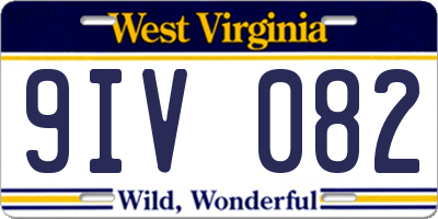 WV license plate 9IV082