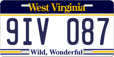 WV license plate 9IV087