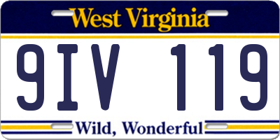WV license plate 9IV119