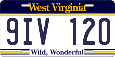 WV license plate 9IV120