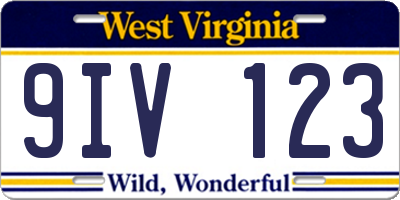 WV license plate 9IV123