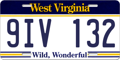 WV license plate 9IV132