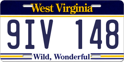 WV license plate 9IV148