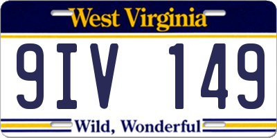 WV license plate 9IV149
