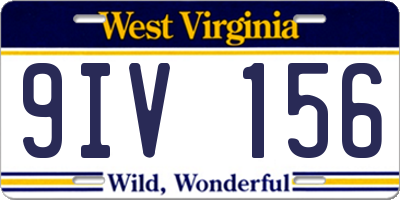WV license plate 9IV156
