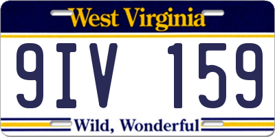WV license plate 9IV159