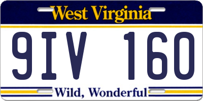 WV license plate 9IV160