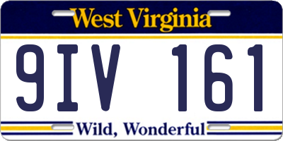 WV license plate 9IV161