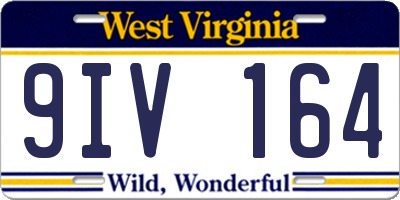 WV license plate 9IV164