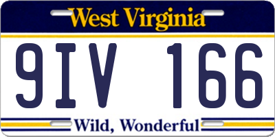 WV license plate 9IV166