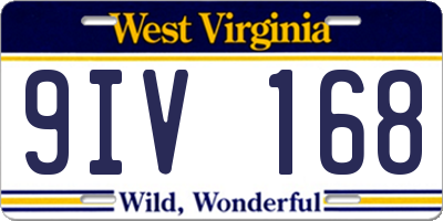 WV license plate 9IV168
