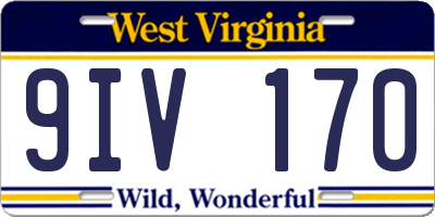 WV license plate 9IV170