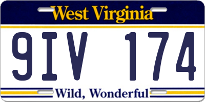 WV license plate 9IV174