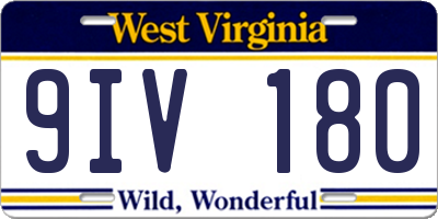 WV license plate 9IV180