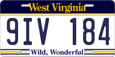 WV license plate 9IV184