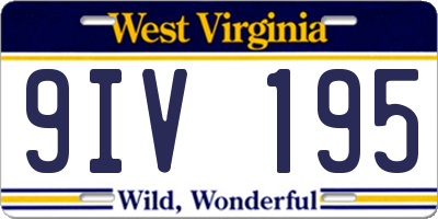 WV license plate 9IV195