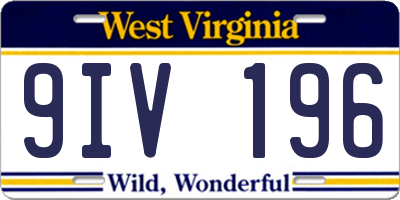 WV license plate 9IV196