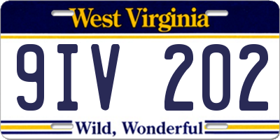 WV license plate 9IV202