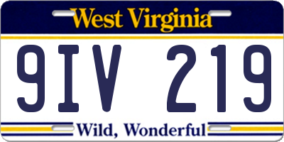 WV license plate 9IV219