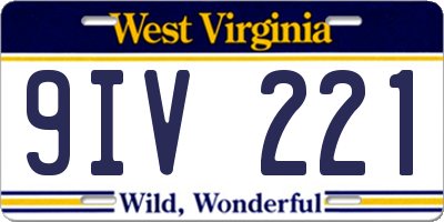 WV license plate 9IV221