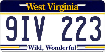 WV license plate 9IV223