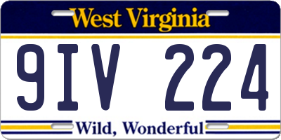 WV license plate 9IV224