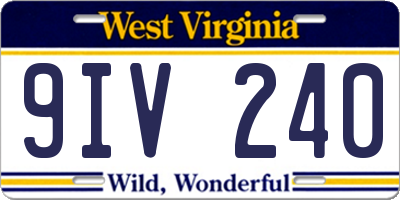 WV license plate 9IV240