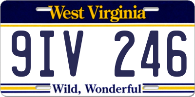 WV license plate 9IV246
