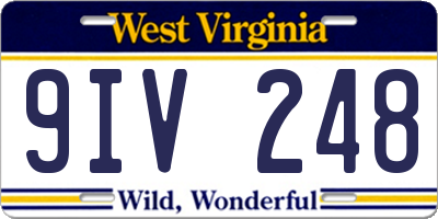 WV license plate 9IV248