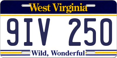 WV license plate 9IV250