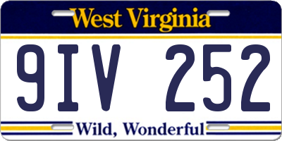 WV license plate 9IV252