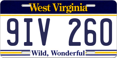 WV license plate 9IV260