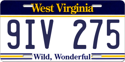 WV license plate 9IV275