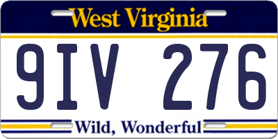 WV license plate 9IV276