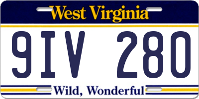WV license plate 9IV280