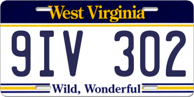 WV license plate 9IV302