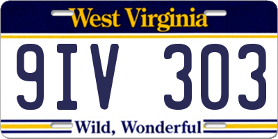 WV license plate 9IV303