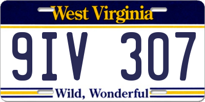 WV license plate 9IV307