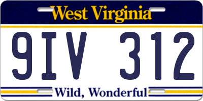 WV license plate 9IV312