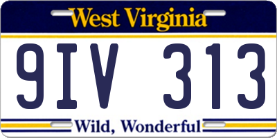 WV license plate 9IV313