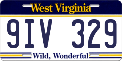 WV license plate 9IV329