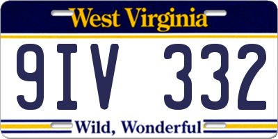WV license plate 9IV332