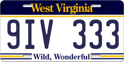 WV license plate 9IV333